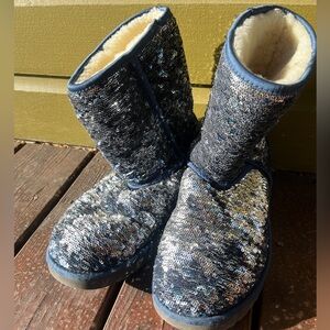 Blue Sequin UGG boots